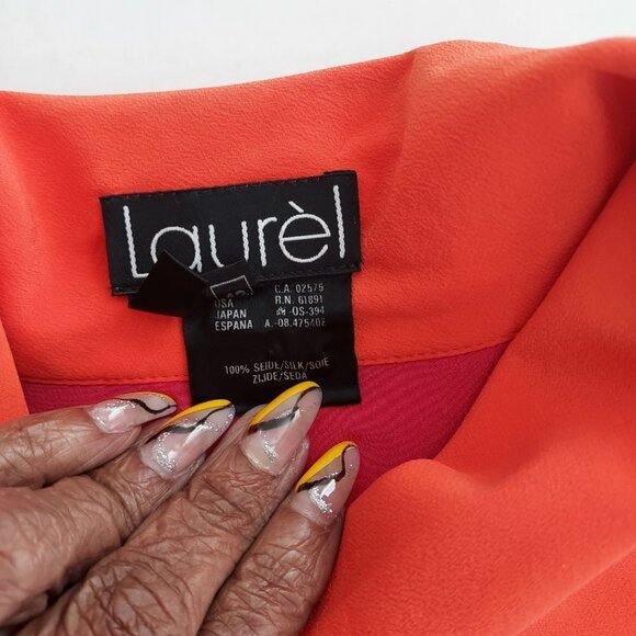 Laurel By Escada 100% Silk Long Sleeve Button Down Blouse - Picture 6 of 11